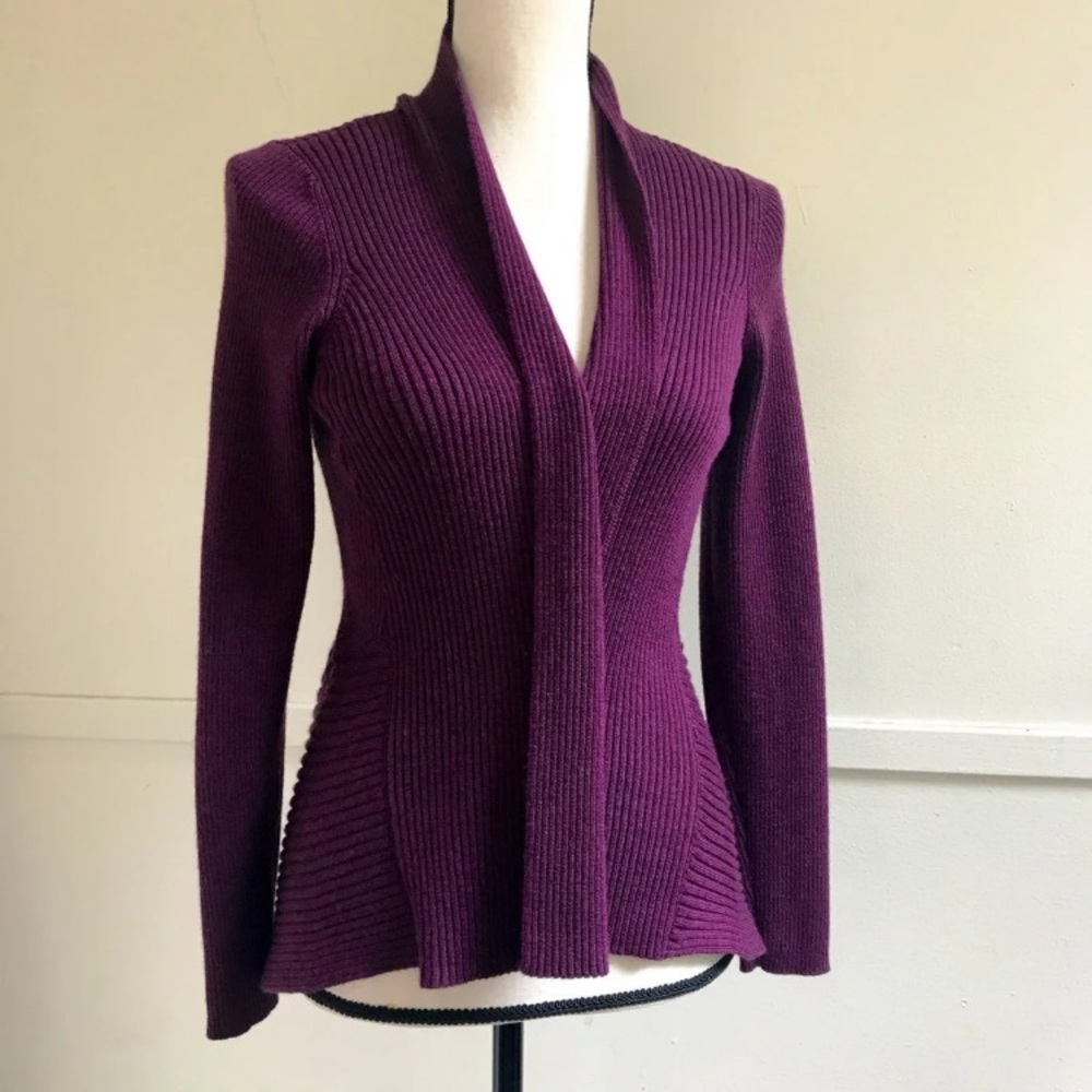 Eileen Fisher Petite XS Merino Purple Cardigan